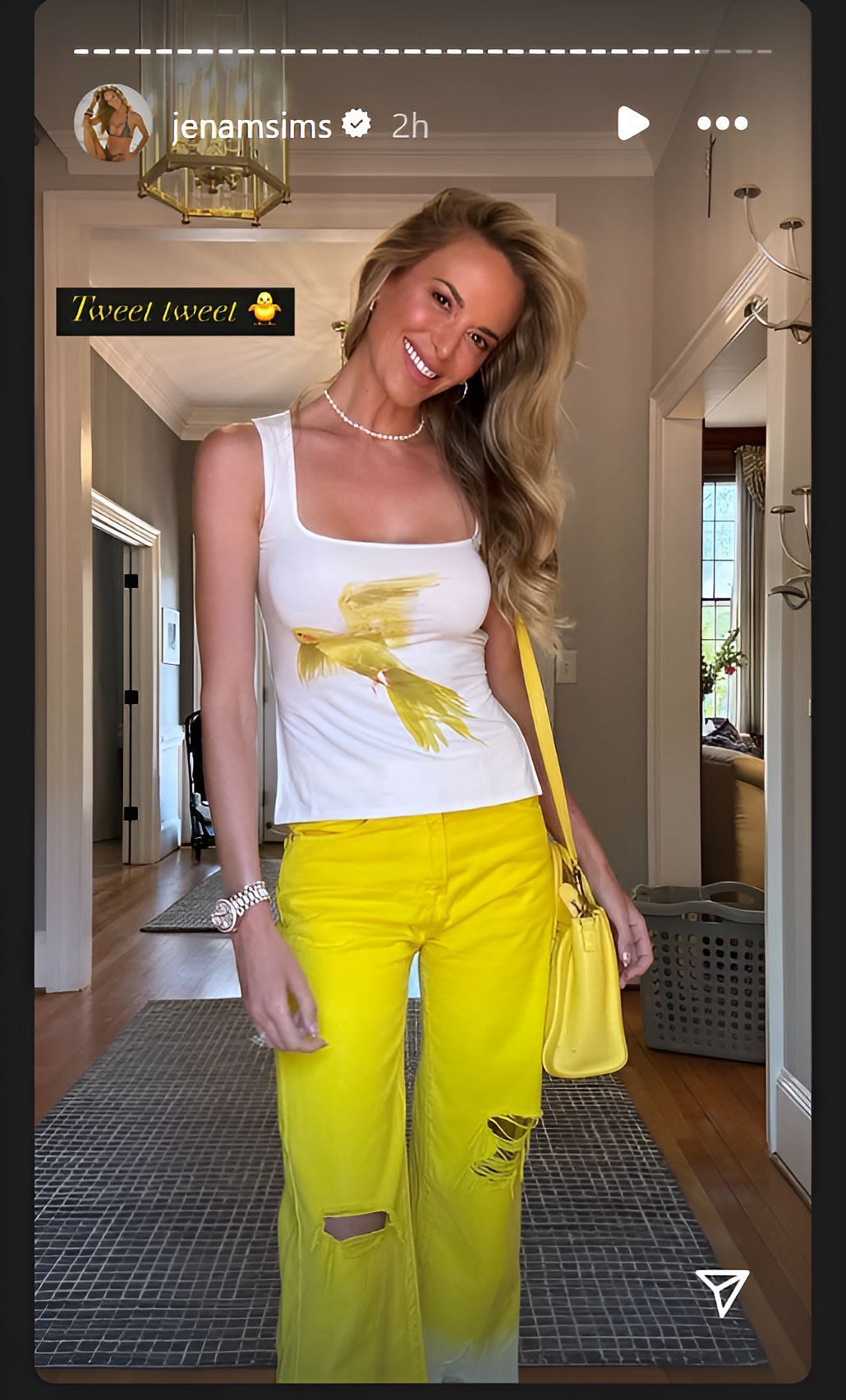 Jena Sims' new Yellow outfit (Image via: IG/@jenamsims)